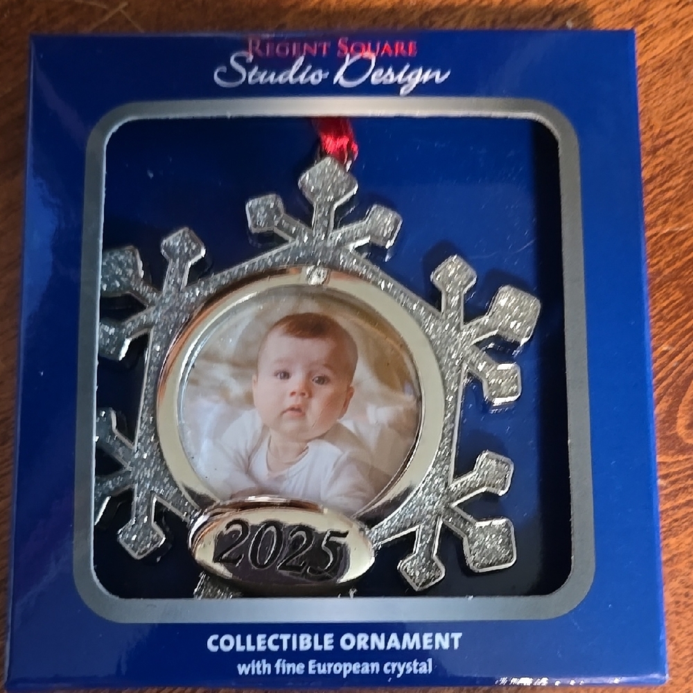 Regent Square Studio Design 2025 Snowflake Ornament Picture Frame NIB